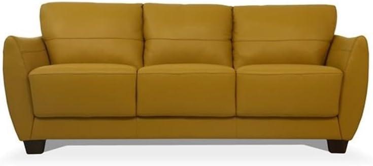 ACME Valeria Leather Sofa in Mustard