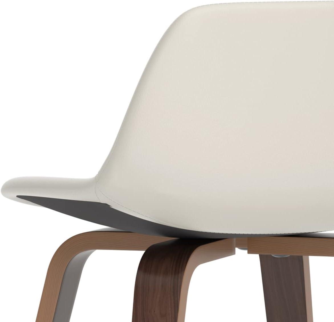 Set of 2 Cacey Bentwood Counter Height Barstools Cream - WyndenHall: Mid-Century, Chrome Legs, Foam Padding