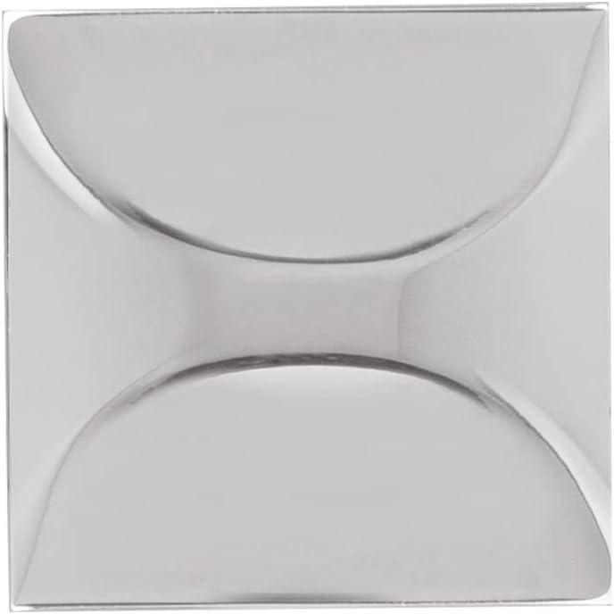 Chrome Square Modern Knob with Mounting Hardware, 10-Pack