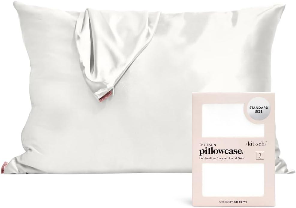 Kitsch Satin Pillowcase, Modern, 600 Thread Count, Standard, 1 Count