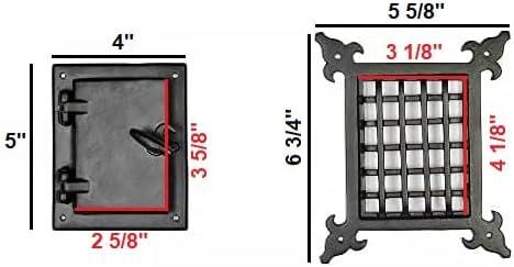 Medium Black Cast Iron Speakeasy Door Grill with Viewing Door