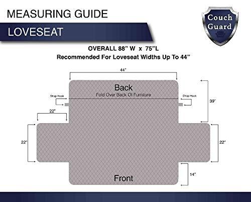 Loveseat Cover - Furniture Protector - Shield & Protects from Dogs, Cats, Pets, Kids, Stains - Reversible, Easy Wash & Dry - Jory Blue & Blue - 88”W x 75”L