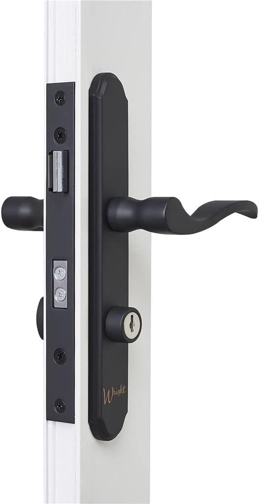 Matte Black Exterior Door Lever with Key Lock