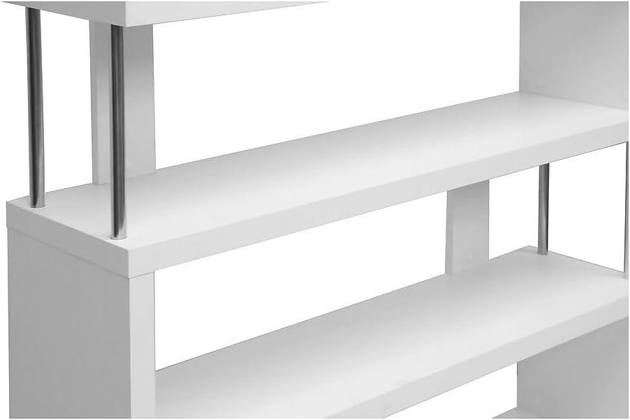 75.5" Barnes Six Shelf Modern Bookshelf White - Baxton Studio: Farmhouse Style, Wood Composite, 6-Tier Storage