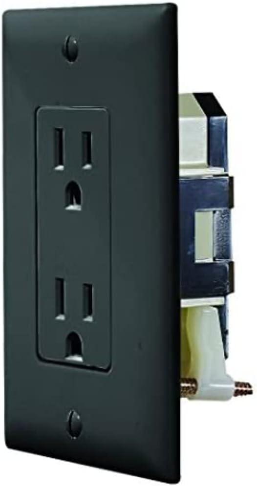 BLK DUAL OUTLET W/COV-PLATE