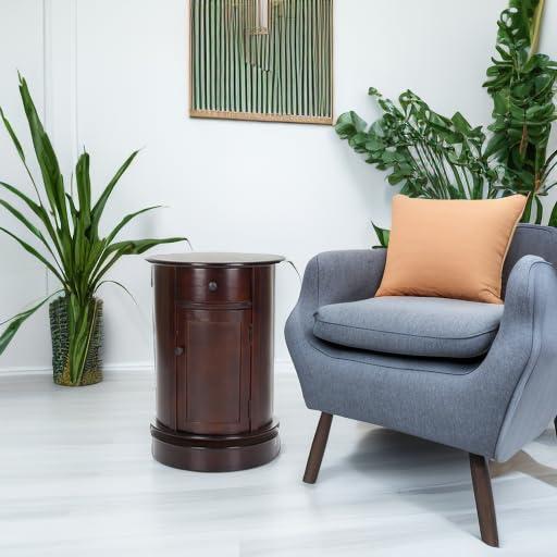 Tabitha Swivel Accent Table - AMH5712D - Dark Cherry - Safavieh Couture