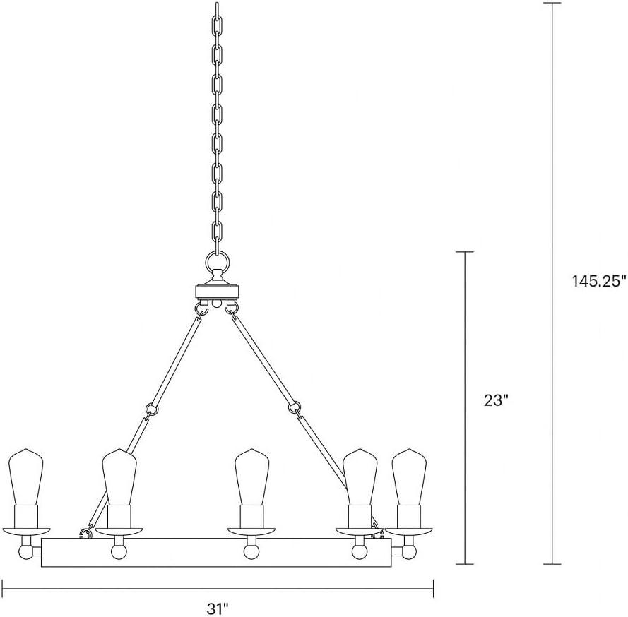 Rosswood Metal Chandelier (25"-31")