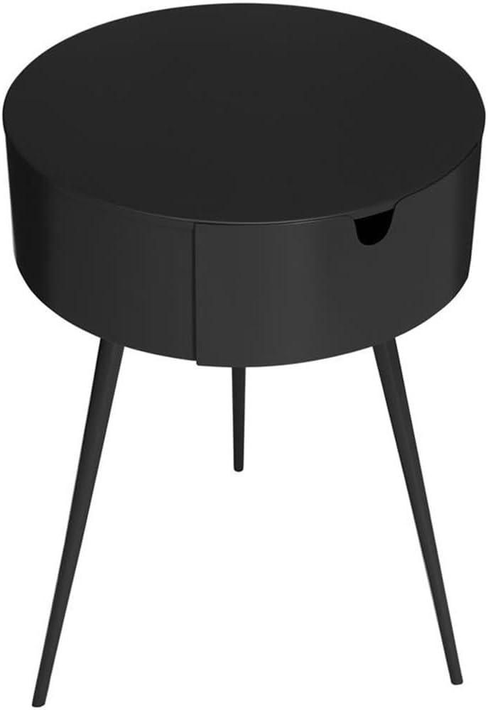 Bali Black Metal Nightstand-Meridian Furniture