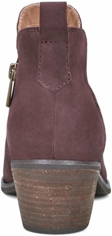 Earth Footwear, Marisole Block Heel Slip-on Casual Booties, Dark Red 600, 7.5 M