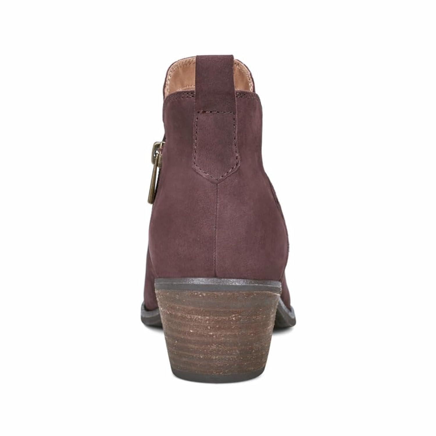 Earth Footwear, Marisole Block Heel Slip-on Casual Booties, Dark Red 600, 7.5 M