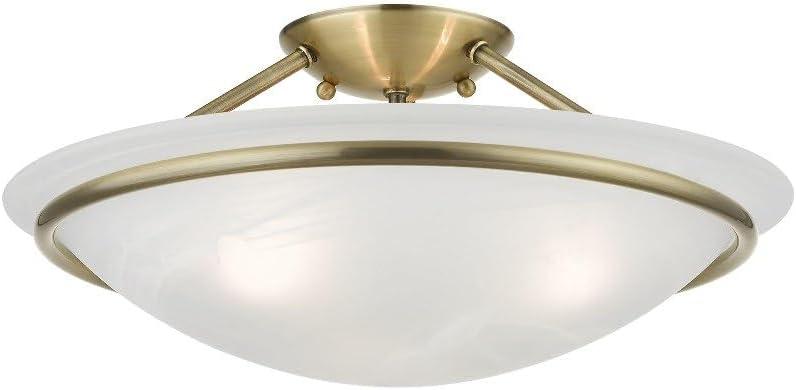 Livex Lighting Newburgh 3 - Light Semi-Flush Mount in Black