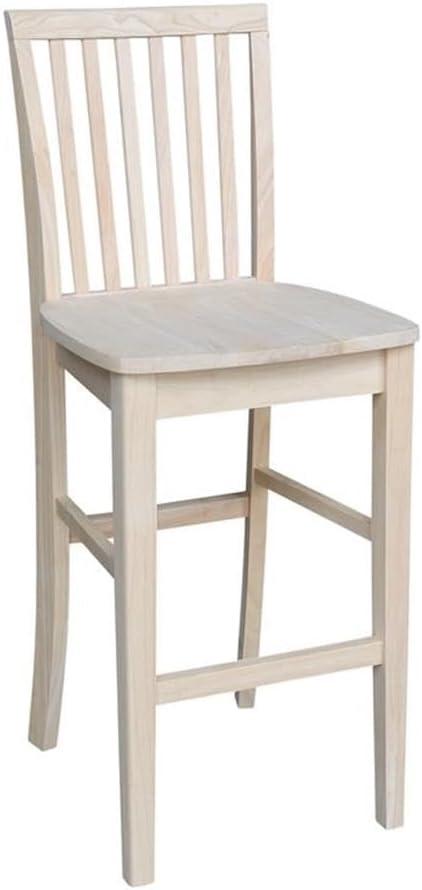 Mission Slat Back Counter Height Barstool Unfinished - International Concepts