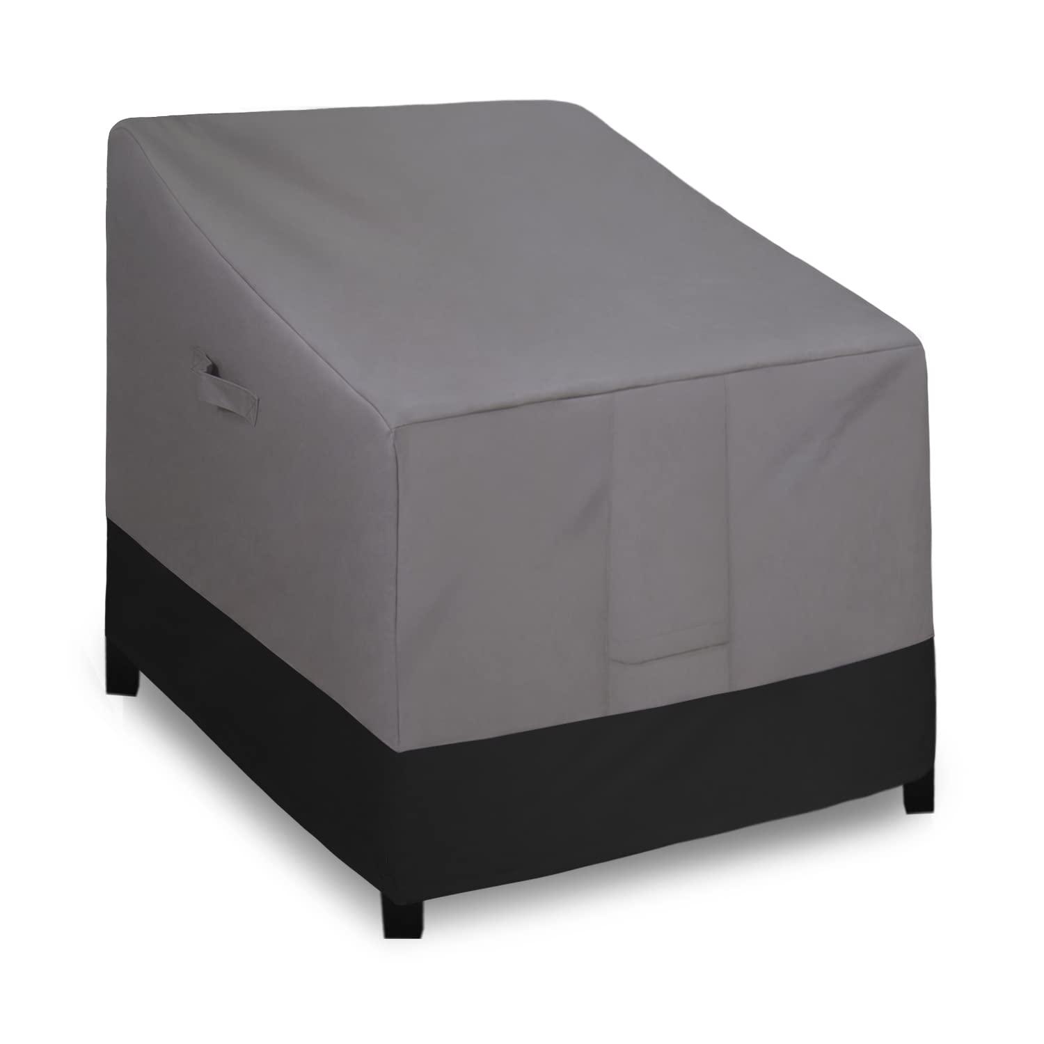 Easy-Going Outdoor Chair Cover Waterproof, Heavy Duty Patio Chair Cover, Windproof Outdoor Furniture Cover with Air Vent (1 Pack-33.5Wx40Dx36H inch, Gray/Black)