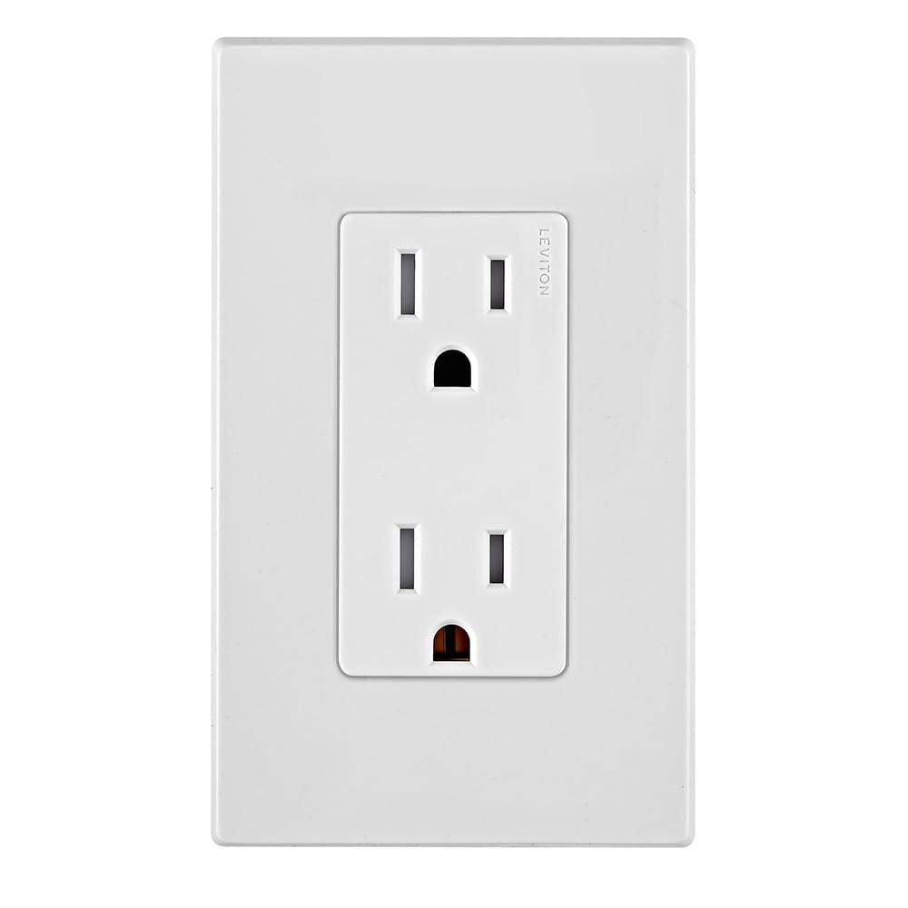 Leviton  Decora Edge 15A, 125 V Tamper Resistant Outlet 5-15 R, White