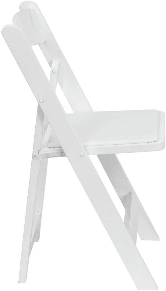 Elegant White Beechwood Folding Chair with Detachable Cushion