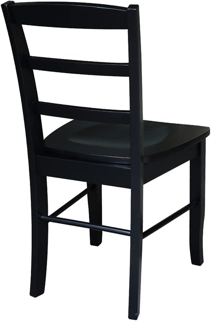 Set of 2 Madrid Ladderback Chairs Black - International Concepts: Solid Wood, Armless, Transitional Style