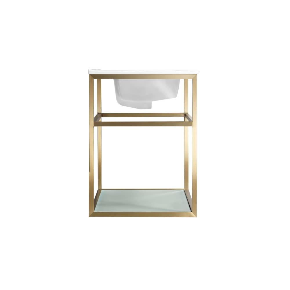 Pierre 30 Single, Open Shelf, Metal Frame Bathroom Vanity