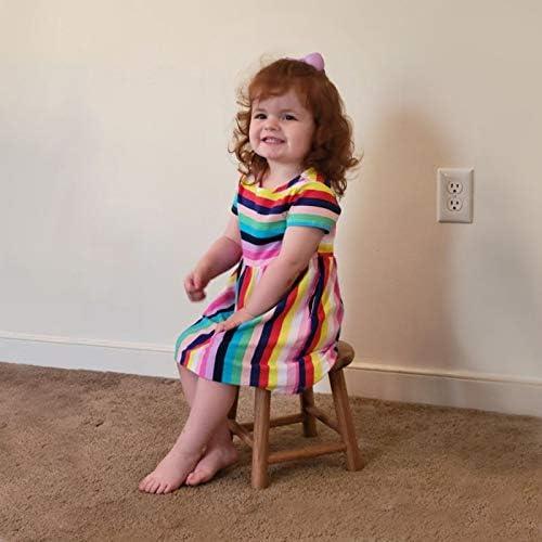 Natural Oak Handcrafted Solid Wood Kids Stool