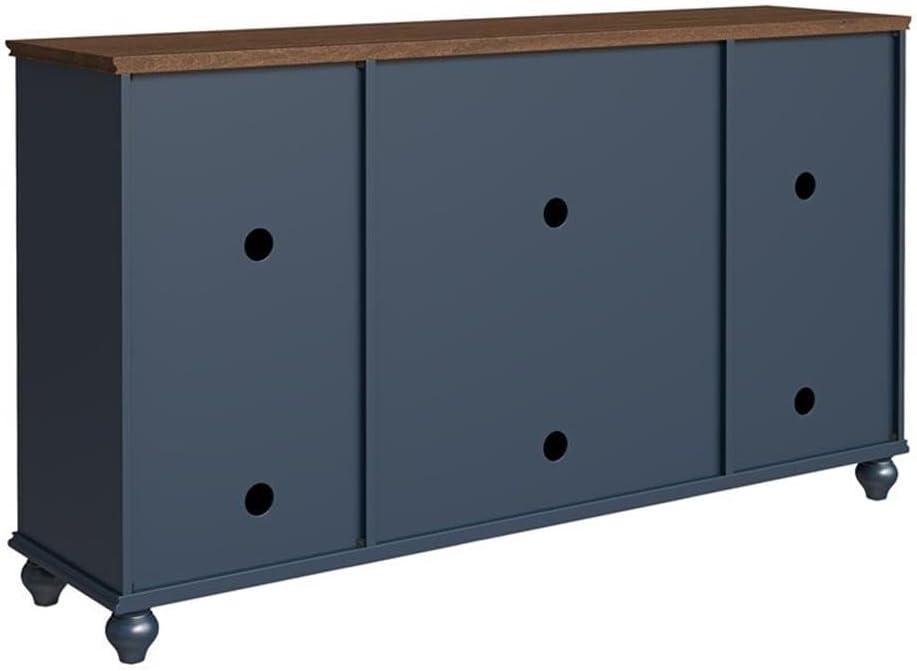 LIVILAND 63" Vintage Style Wood Kitchen Accent Buffet Sideboard Cabinet - Navy