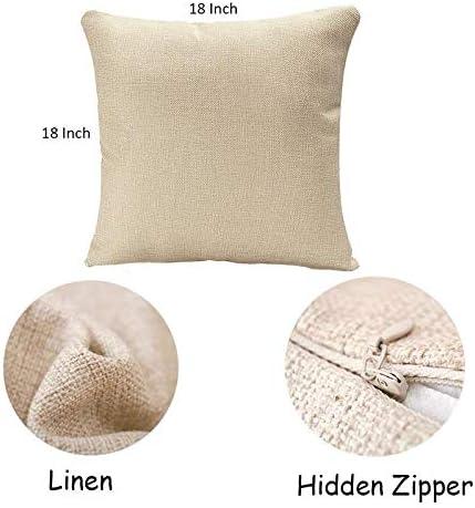 Throw Pillow Covers Festival Hand Written Lettering with Text Happy Hanukkah and Merry Christmas Hanuka Pillow Case 18x18 Inch Square Cushion Cover Pillowcase
