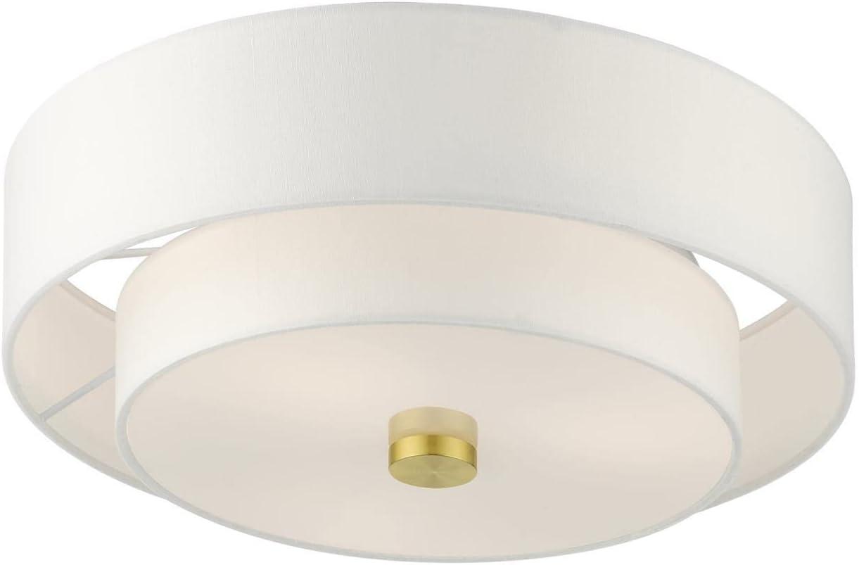 Livex Lighting Meridian 3 - Light Semi-Flush Mount in  Satin Brass