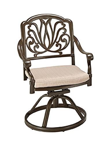 Homestyles Capri Aluminum Outdoor Swivel Rocking Chair in Taupe
