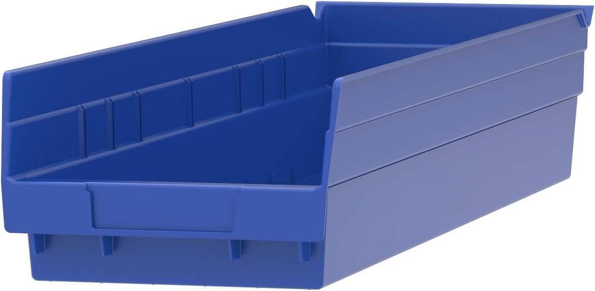 Blue Heavy Duty Plastic Shelf Storage Bins, 24-Inch