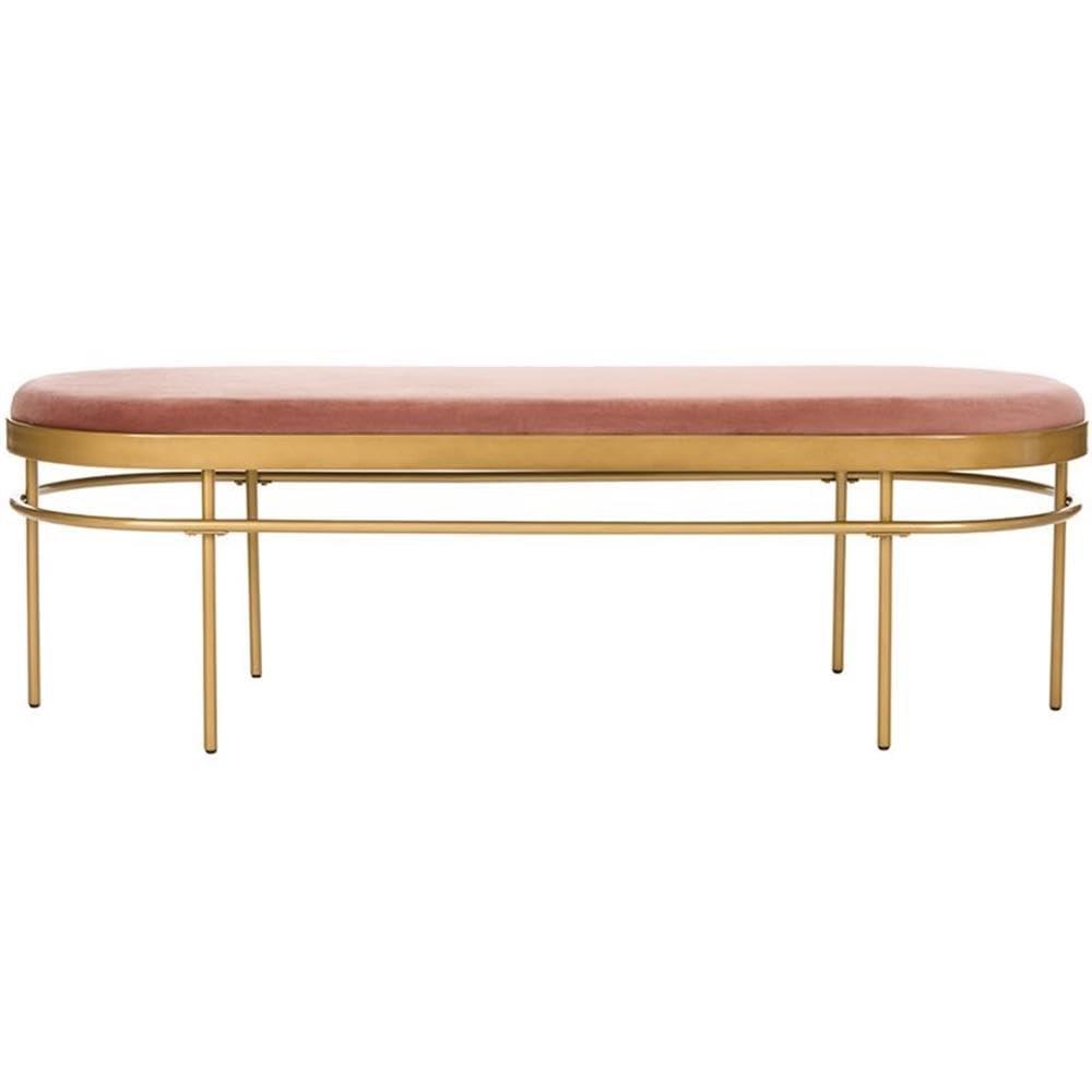 Sylva Oval Bench - BCH6202 - Dusty Rose/Gold - Safavieh