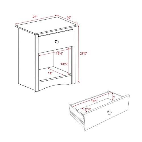 Fremont Nightstand Espresso - Prepac: Wood Composite Bedside Table with Drawer, 5 Year Warranty