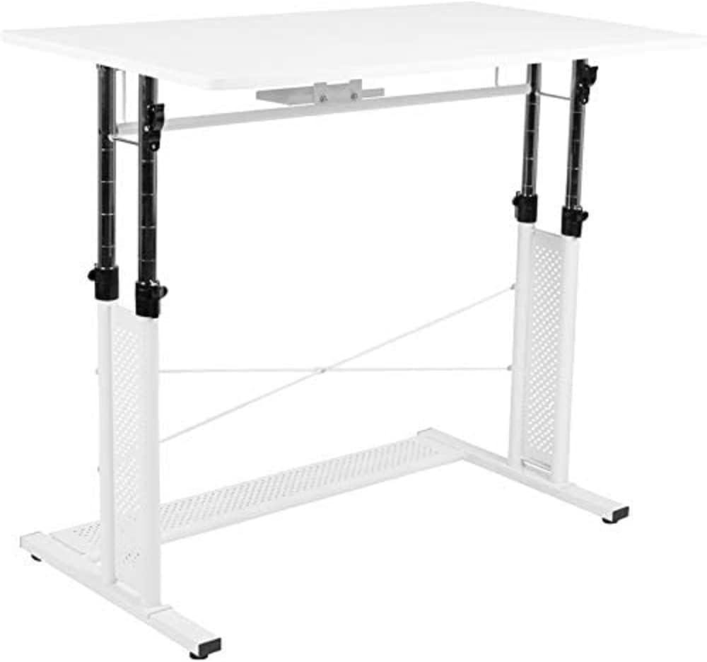 Flash Furniture Height Adjustable (27.25-35.75"H) Sit to Stand Home Office Desk