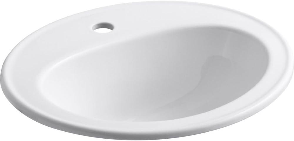 Pennington Ceramic Oval Drop-In Bathroom Sink with Overflow