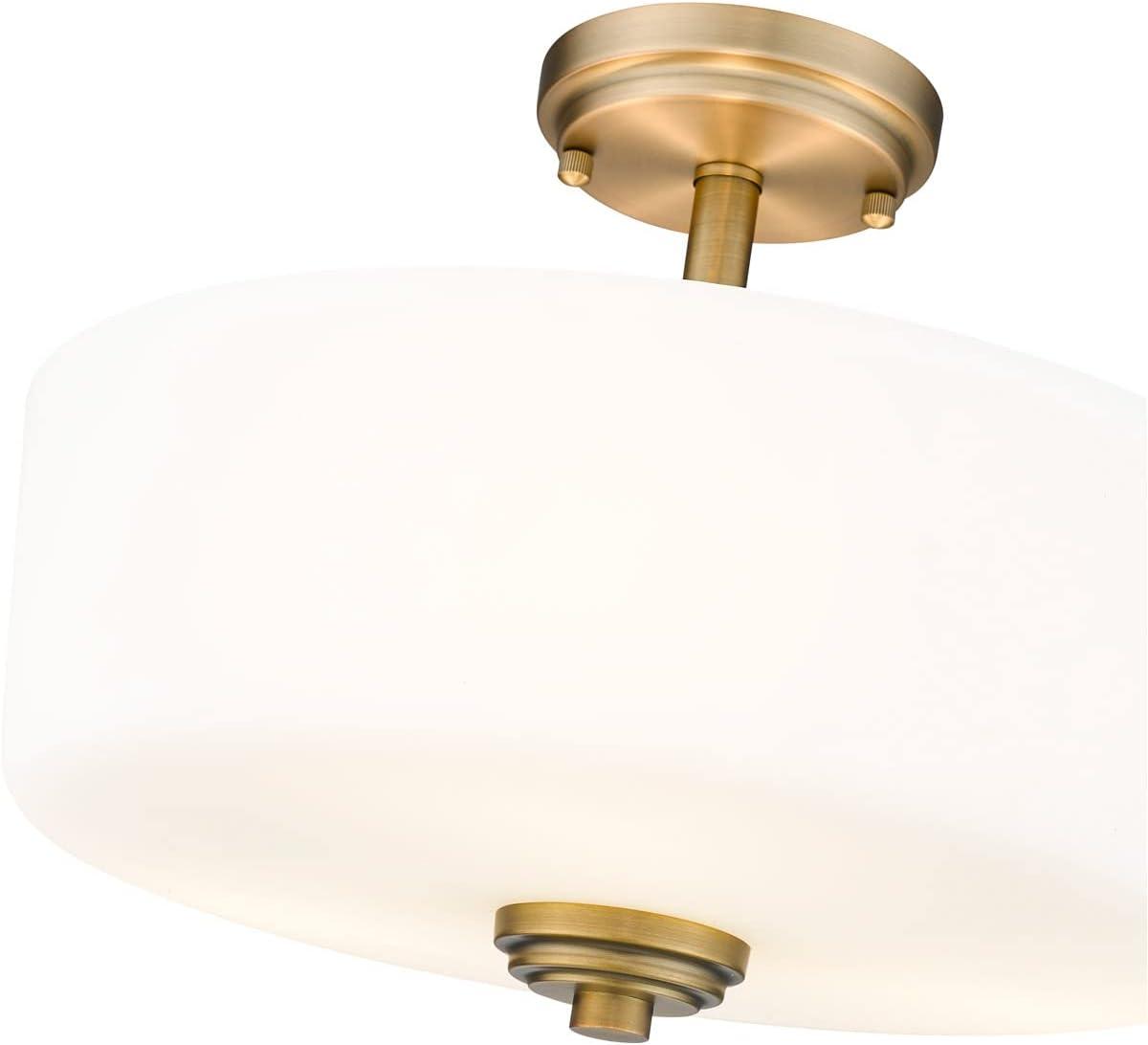 Z-Lite 220SF3-HBR Arlington 15 Inch Flush Mount Ceiling Light, Brass