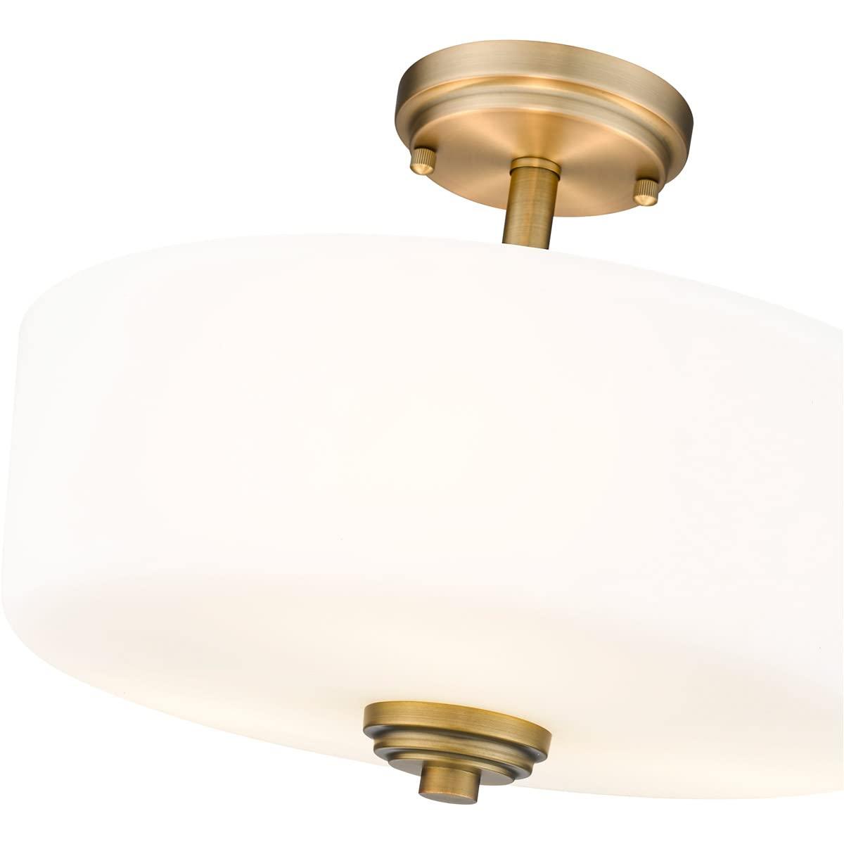 Z-Lite 220SF3-HBR Arlington 15 Inch Flush Mount Ceiling Light, Brass
