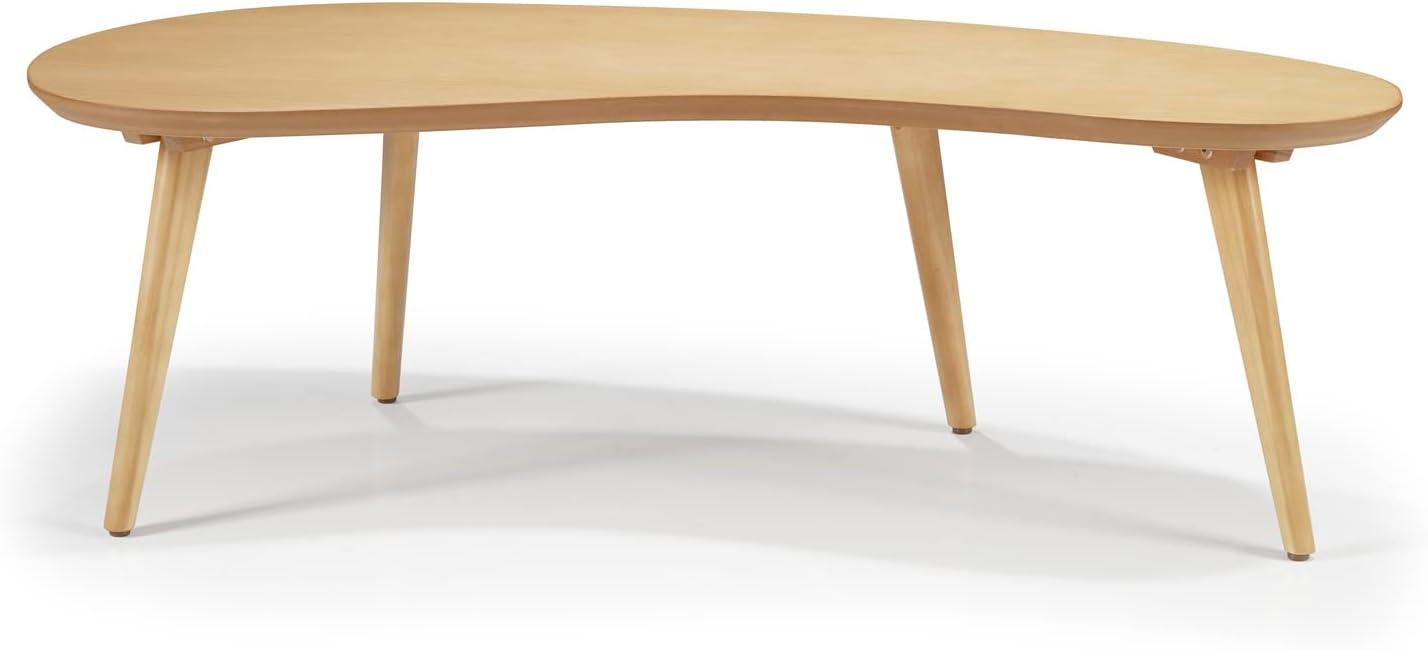 Camaflexi Mid Century Modern Coffee Table Small Tabletop Wood Coffee Desk, Oak Finish