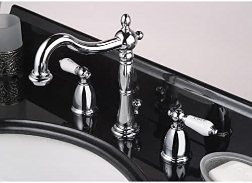 Kingston Brass Kingston Brass Heritage Two-Handle 3-Hole Deck Mount Widespread Bathroom Faucet with Brass Pop-Up Drain KB1977PX