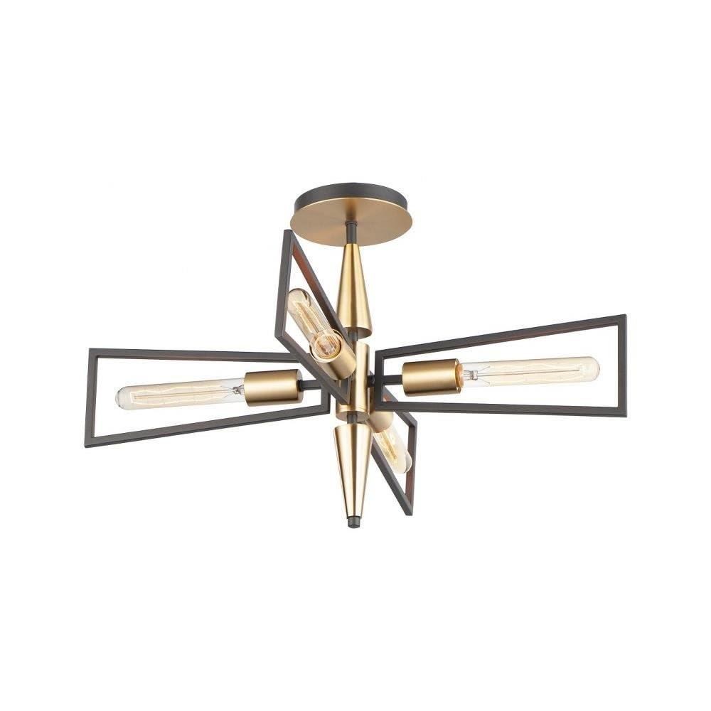 Maxim Lighting Wings 4 - Light Flush Mount in  Black/Satin Brass