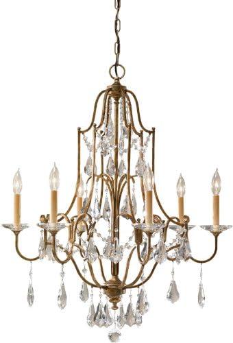 Valentina Oxidized Bronze 6-Light Crystal Candle Chandelier