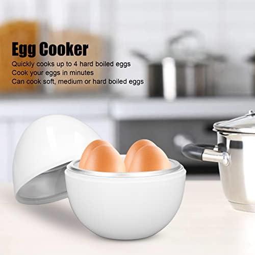 EggFecto Microwave Egg Cooker for Hard Boiled Eggs - 4 Rapid Microwave Hard Boiled Egg Cooker with Strong PP Exterior and Aluminum Tray