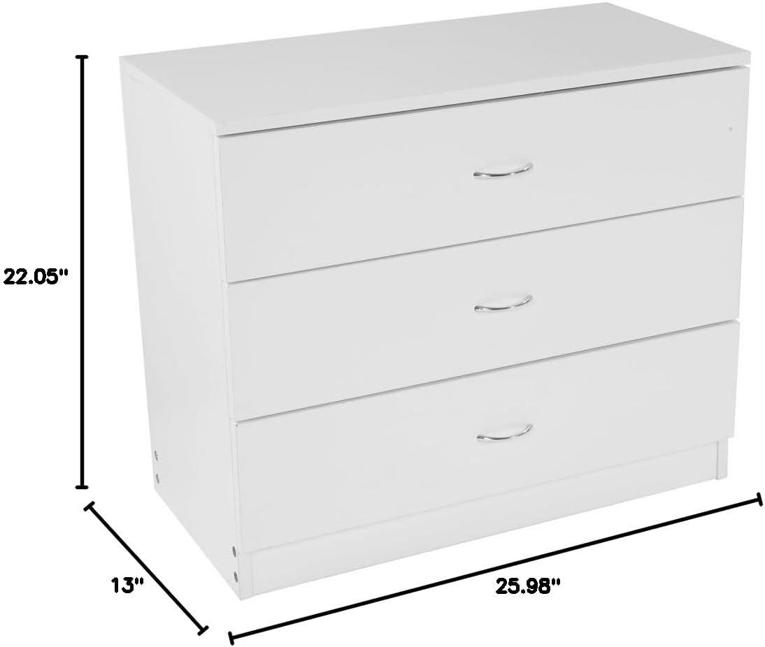 3-Drawer Dresser Storage Cabinet Side Table for Bedroom, Living Room