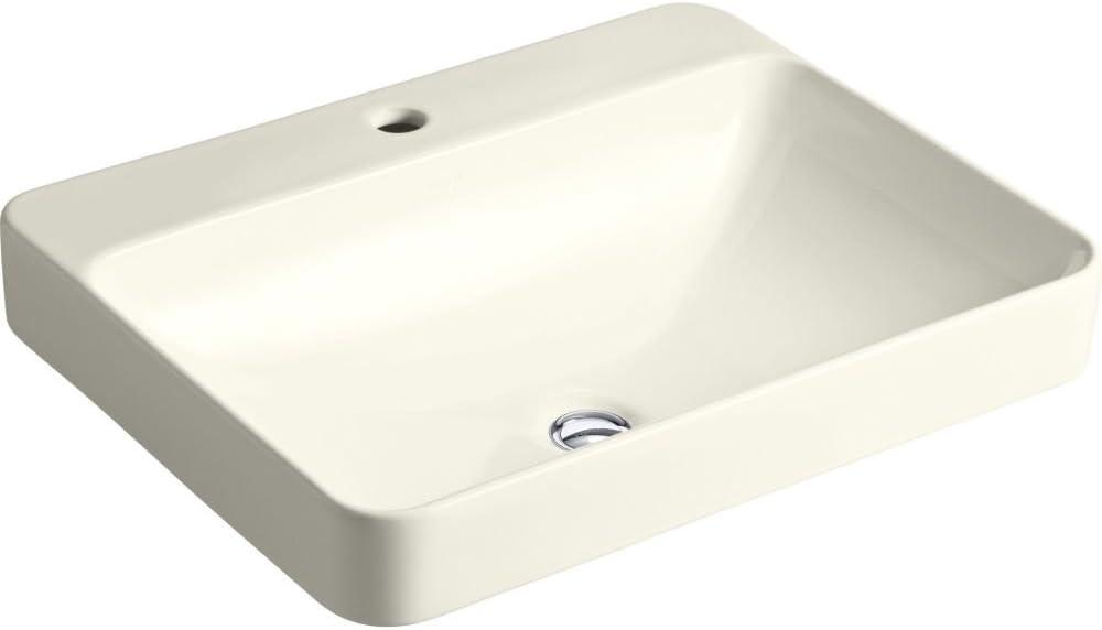 Vox® Vitreous China Rectangular Vessel Bathroom Sink with Overflow