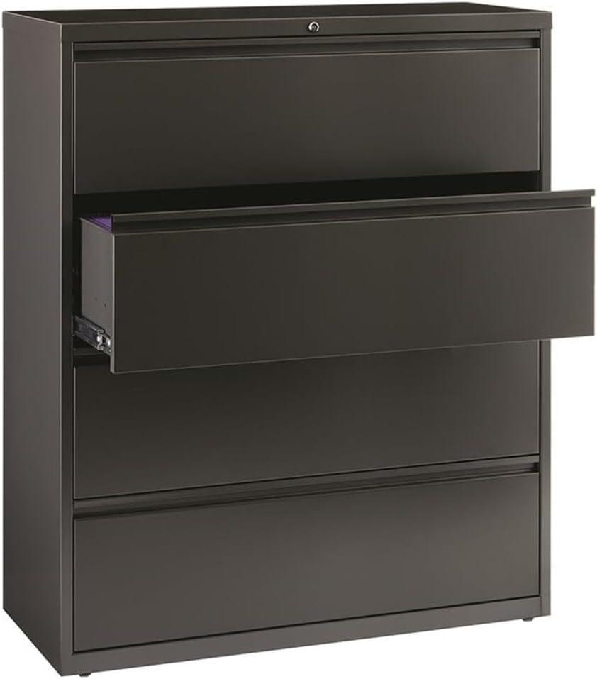 Charcoal 4 Drawer Lockable Fire Resistant Lateral File Cabinet