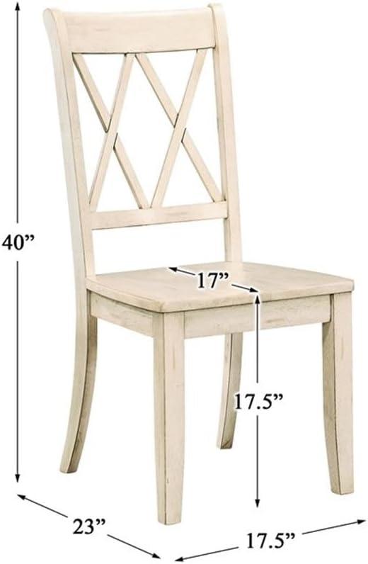 Lexicon Janina Contemporary Wood Dining Room Side Chair in White (Set of 2)