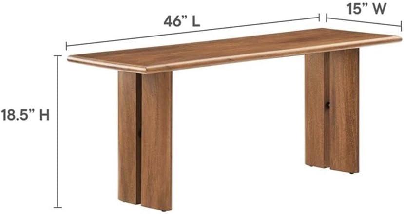 Modway Amistad 46" Solid Wood Bench, Walnut