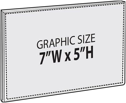 Azar Displays Clear Acrylic Magnet Back Sign Holder Frames 7" W x 5" H - Horizontal / Landscape, 10-Pack (Set of 10)