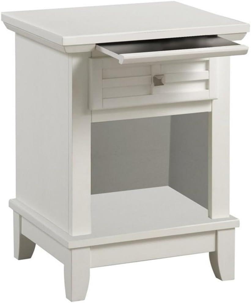 Homestyles Arts & Crafts Off White Wood Nightstand with Slide-out Shelf