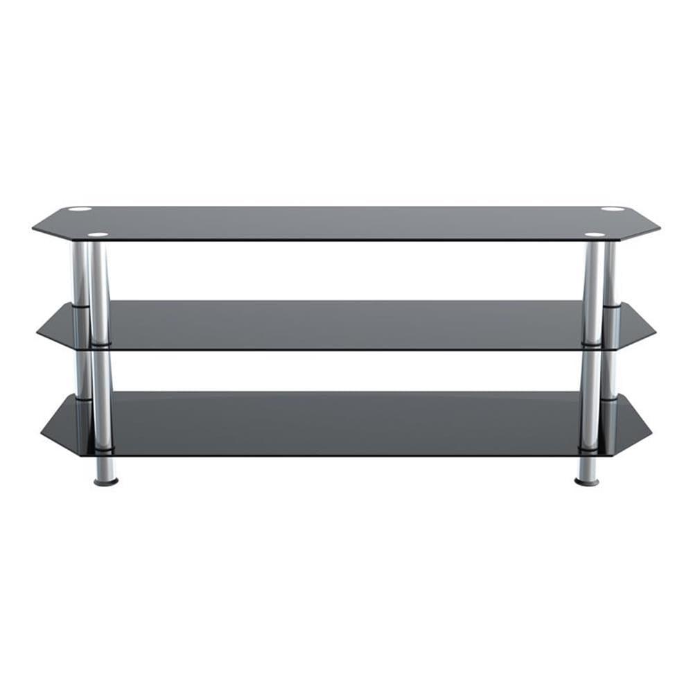 AVF Transitional Steel and Glass TV Stand for up to 60" TVs in Black/Chrome