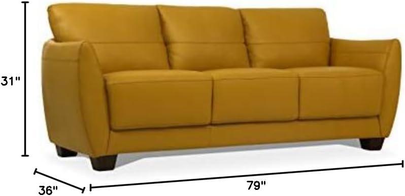 ACME Valeria Leather Sofa in Mustard