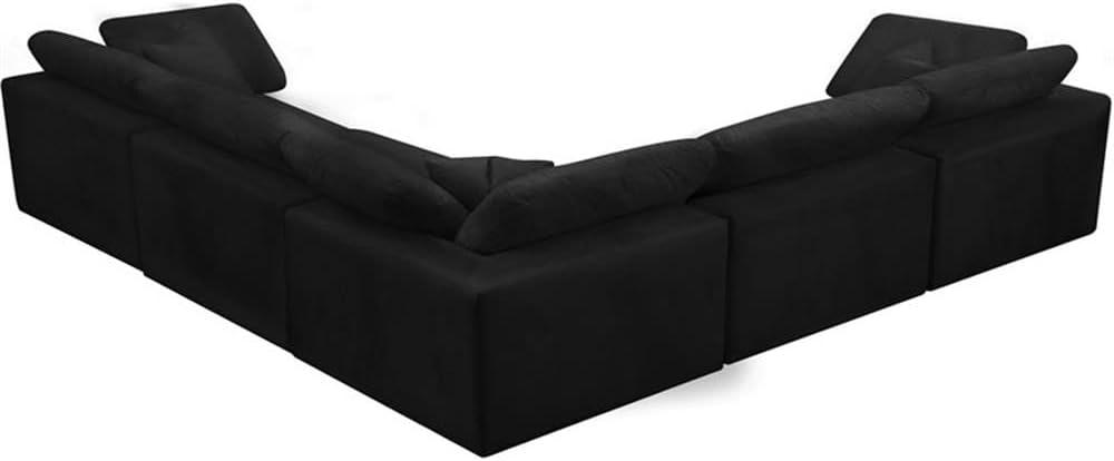 Meridian Furniture Cozy Black Velvet Modular Sectional