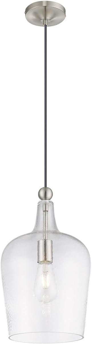 Livex Lighting Art Glass 1 - Light Pendant in  Brushed Nickel