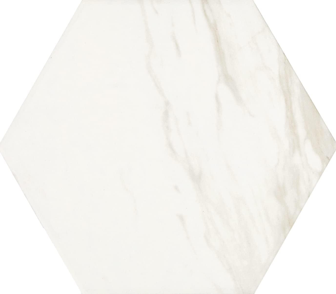 Daltile Perpetuo 8" X 9" Hexagon Porcelain Marble Look Wall & Floor Tile